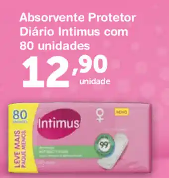Roldão Absorvente Protetor Diario Intimus com 80 unidades oferta