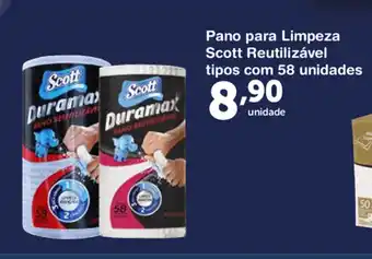 Roldão Pano para Limpeza Scott Reutilizavel tipos com 58 unidades oferta