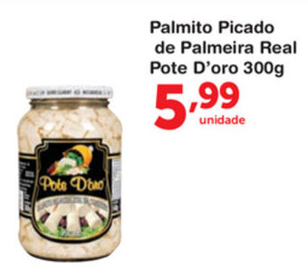 Roldão Palmito Picado de Palmeira Real Pote D'oro 300g oferta