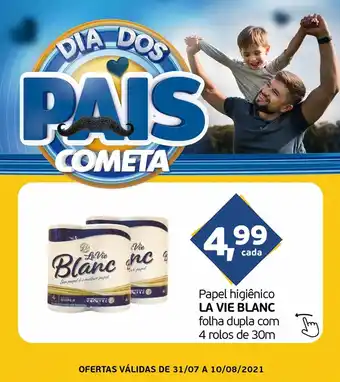 Cometa Supermercados Papel Higiénico La Vie Blanc folha dupla com 4 rolos de 30m oferta