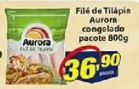 Vencedor Atacadista Filé de Tilápia Aurora congelado pacote 800g oferta