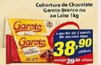 Vencedor Atacadista Cobertura de Chocolate Garoto Branco ao leite 1kg oferta