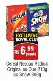 Royal Supermercados Cereal Nescau Radical Original ou Duo 210g ou Snow 300g oferta