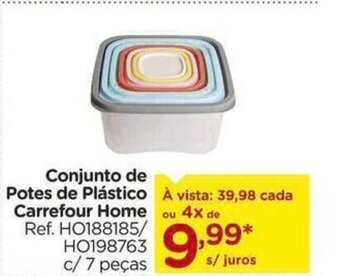 Carrefour Conjunto de Potes de Plástico Carrefour Home oferta
