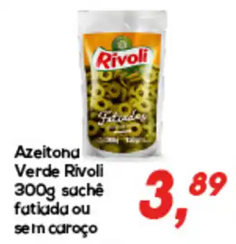 Azeitona Verde Rivoli 300g sache fatiada ou sem caroco
