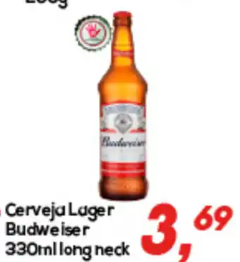 Semar Supermercado Cerveja lager Budweiser 330ml long neck oferta
