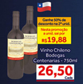 Shibata Supermercados Vinho Chileno Bodegas Centenarias 750ml oferta