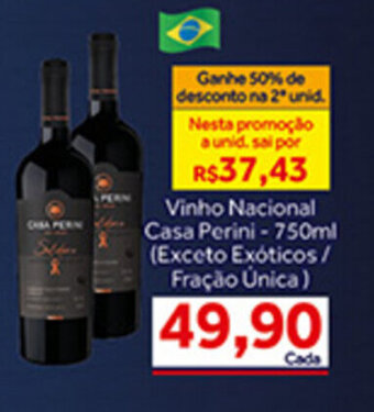Shibata Supermercados Vinho Nacional Casa Perini 750ml oferta