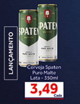 Shibata Supermercados Cerveja Spaten Puro Malte lata 350ml oferta