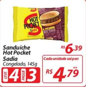 Nacional Sanduiche Hot Pocket Sadia 145g oferta