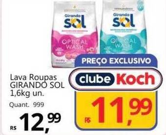 Supermercados Koch Lava roupas girando sol oferta