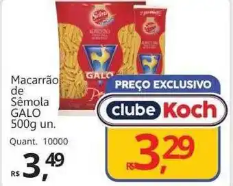Supermercados Koch Macarrão de sêmola galo oferta