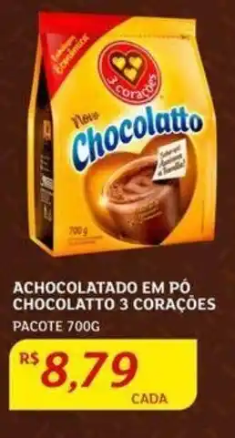 Assaí Atacadista Achocolatado em pó Chocolatto 3 Corações 700g oferta