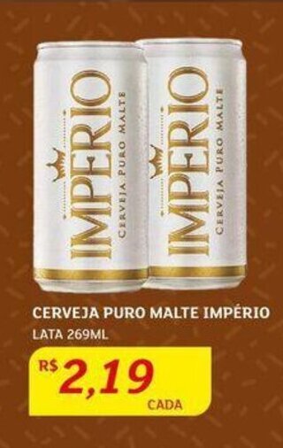 Assaí Atacadista Cerveja Puro Malte Império lata 269ml oferta