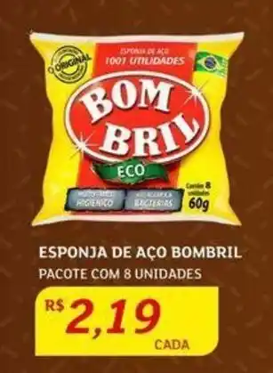 Assaí Atacadista Esponja de Aço Bombril pacote com 8 unidades oferta