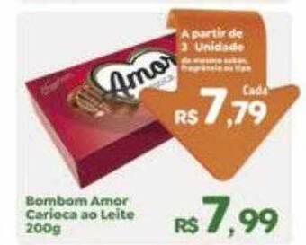 Econômico Atacadão Bombom amor carioca ao leite oferta