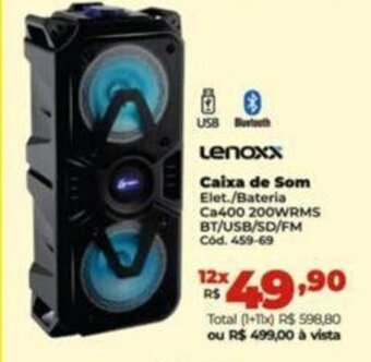 Lojas Becker Lenoxx Caixa de Som oferta