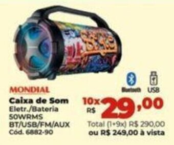 Lojas Becker Mondial Caixa de Som oferta