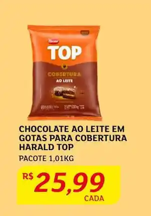 Assaí Atacadista Chocolate ao leite em Gotas para Cobertura Harald Top 1.01kg oferta