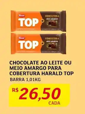 Assaí Atacadista Chocolate ao Leite ou meio Amargo para Cobertura Harald Top 1.01kg oferta