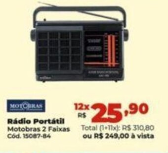 Lojas Becker Rádio Portátil oferta