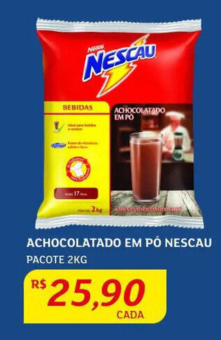 Assaí Atacadista Achocolatado em pó Nescau 2kg oferta