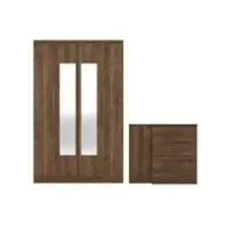 Novo Mundo Conjunto guarda roupa com espelho e comoda alicante ebano rustico oferta