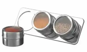 Suporte porta temperos condimentos aï¿½o inox 3 potes imï¿½