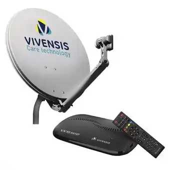 Kit mini parabólica 60 cm + receptor vx10 com kit instalação banda ku full hd vivensis