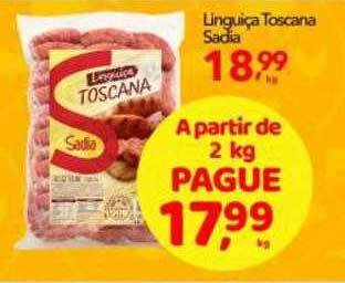 Lopes Supermercados Linguiça toscana sadia oferta