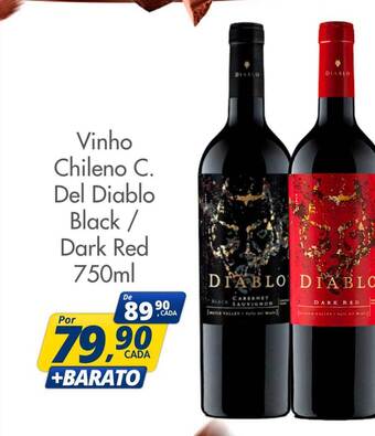 Delta Supermercados Vinho chileno c. del diablo black - dark red oferta