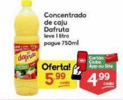Supermercados Princesa Concentrado de cajú dafruta leve 1 litro pague 750ml oferta