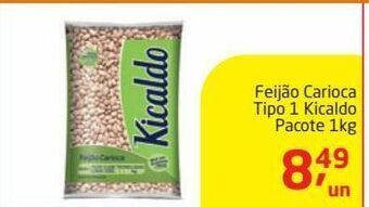 Tenda Atacado Feijão carioca tipo 1 kicaldo pacote 1kg oferta