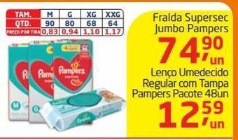 Lenço umedecido regular com tampa pampers pacote 48un