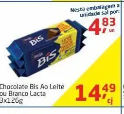 Tenda Atacado Chocolate bis ao leite ou branco lacta 3x126g oferta
