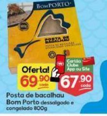 Posta de bacalhau bom porto dessalgado e congelado 800g