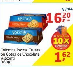 Tenda Atacado Colomba pascal frutas ou gotas de chocolate visconti 360g oferta