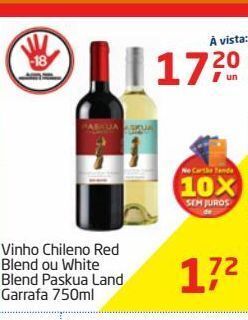 Tenda Atacado Vinho chileno red blend ou white blend paskua land garrafa 750ml oferta