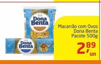 Tenda Atacado Macarrão com ovos dona benta pacote 500g oferta