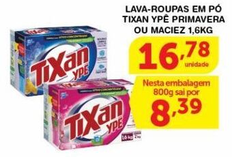 Roldão Lava roupas em pó tixan ypê 1.6kg oferta