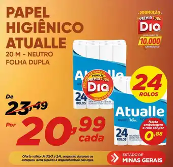 Dia Papel higiênico atualle 20 m neutro folha dupla oferta