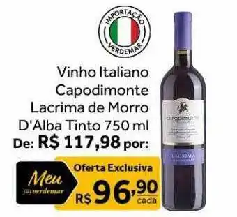 Verdemar Supermercado Vinho italiano capodimonte lacrima de morro d'alba tinto oferta