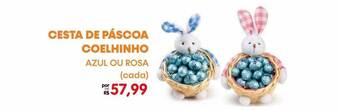 Zona Sul Cesta de páscoa coelhinho azul ou rosa oferta
