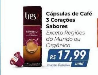 Hiper Moreira Cápsulas de café 3 corações sabores oferta