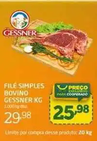 Cooper Filé simples bovino gessner kg oferta