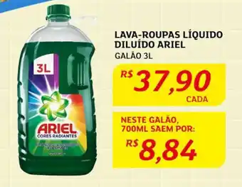 Assaí Atacadista Lava roupas Líquido Diluído Ariel 3L oferta
