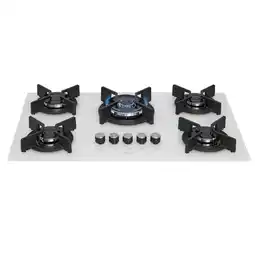 Benoit Fogão cooktop 5 queimadores infinity gás mesa de vidro special white tripla chama fischer oferta