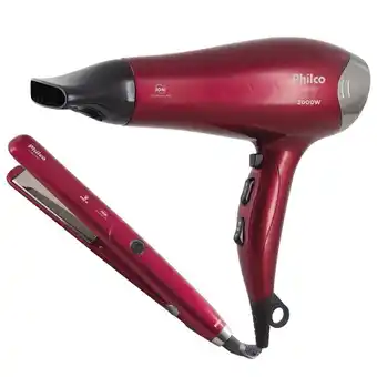 Benoit Kit de secador e chapinha de cabelos pkt3250 cherry philco oferta