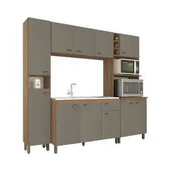 Benoit Cozinha completa móveis sul 10 portas e 3 gavetas 4 peças oferta