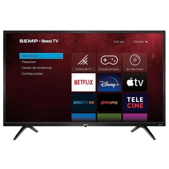 Smart tv roku led 32 semp 32r5500 hd wifi dual band 3 hdmi 1 usb